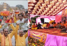 हनुमान मंदिर की प्राण-प्रतिष्ठा, 55 गांवों के किसानों ने दिखाई ताकत