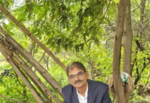 एसी कमरों से दूर, पेड़ की छांव में बैठकर अल्वा फाउंडेशन के चेयरमैन डॉ. हेमशंकर जेठमल साहू ने निपटाया काम