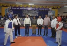 राष्ट्रीय ताईक्वांडो प्रतियोगिता के दूसरे दिन खिलाड़ियों ने दिखाया दम