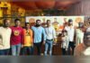 भजन-कीर्तन के बीच पदयात्रियों की सेवा में जुटी श्री राजपूत करणी सेना
